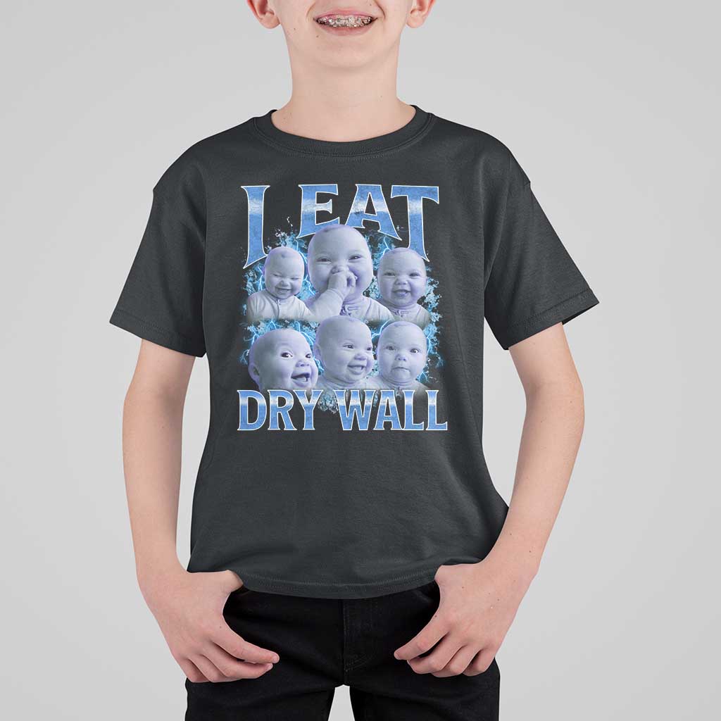 Funny AI Baby Meme Laughing T Shirt For Kid I Eat Dry Wall Baby Brainrot - Wonder Print Shop