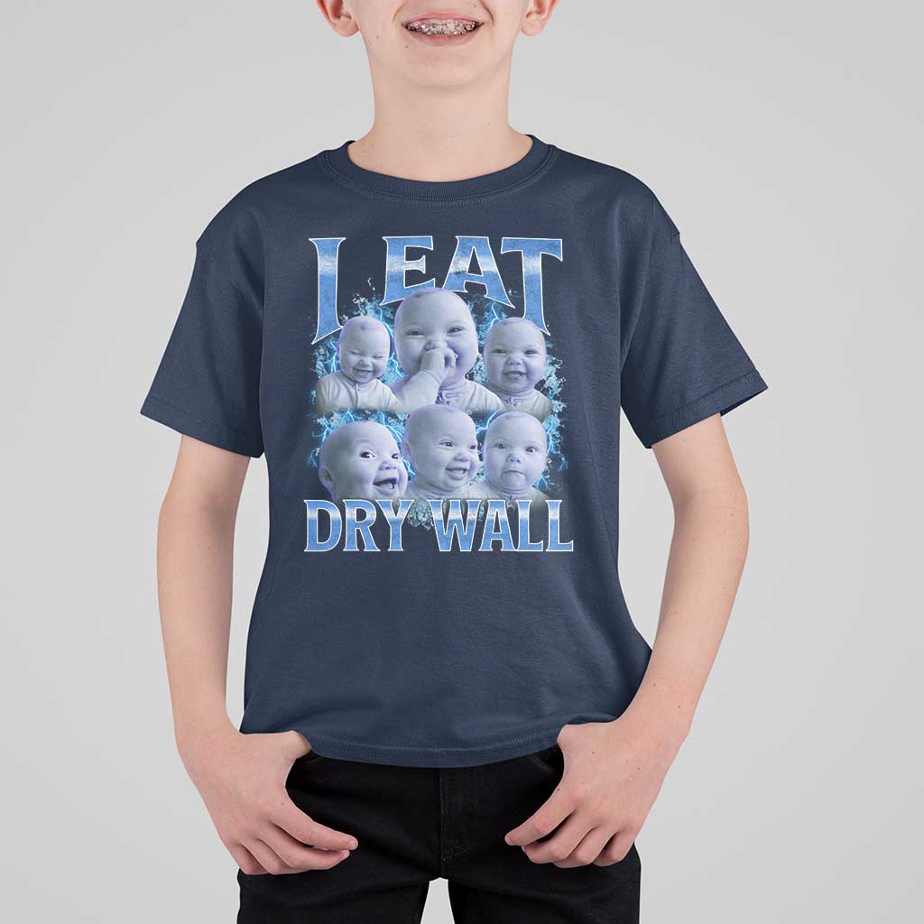 Funny AI Baby Meme Laughing T Shirt For Kid I Eat Dry Wall Baby Brainrot - Wonder Print Shop