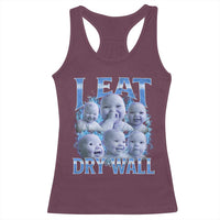 Funny AI Baby Meme Laughing Racerback Tank Top I Eat Dry Wall Baby Brainrot - Wonder Print Shop