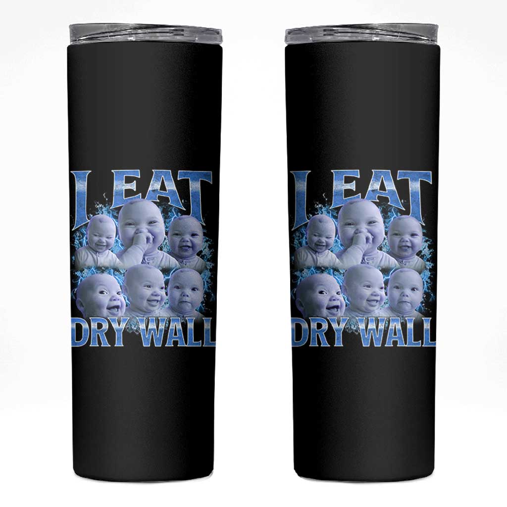 Funny AI Baby Meme Laughing Skinny Tumbler I Eat Dry Wall Baby Brainrot - Wonder Print Shop