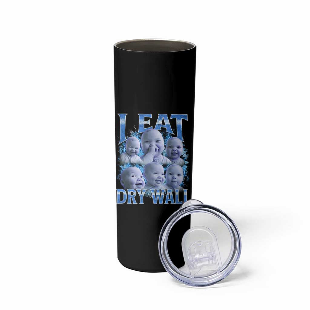 Funny AI Baby Meme Laughing Skinny Tumbler I Eat Dry Wall Baby Brainrot - Wonder Print Shop