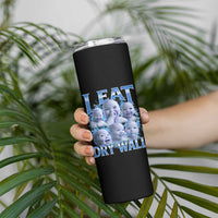 Funny AI Baby Meme Laughing Skinny Tumbler I Eat Dry Wall Baby Brainrot - Wonder Print Shop