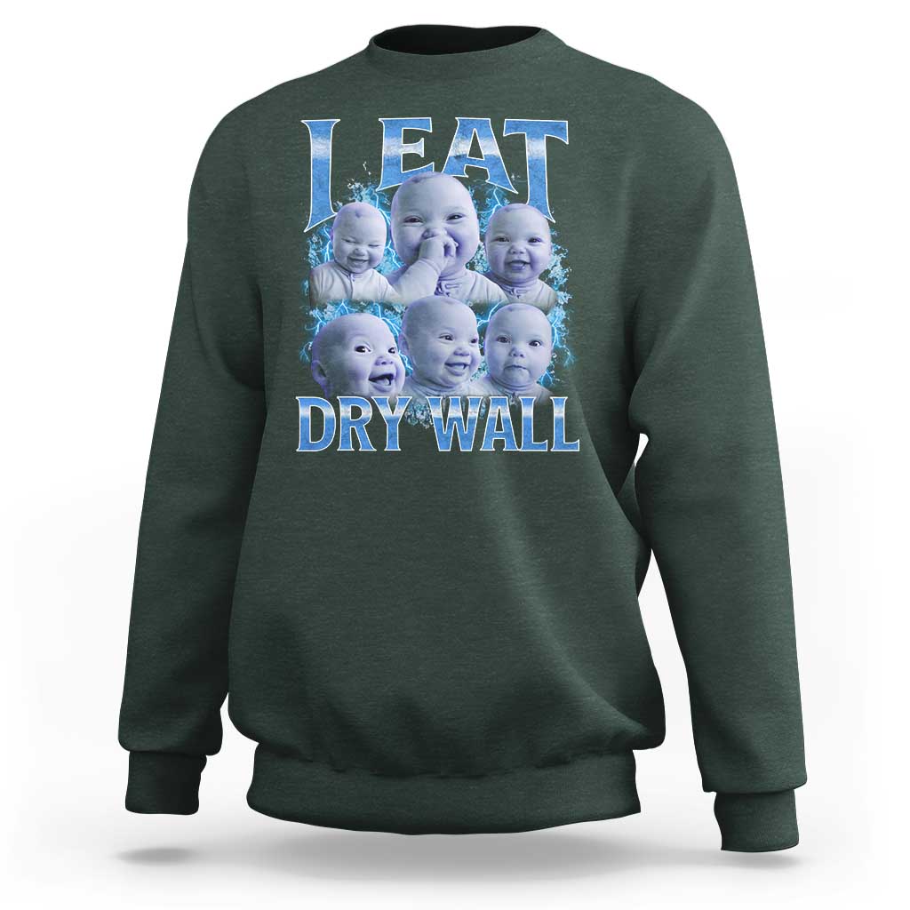 Funny AI Baby Meme Laughing Sweatshirt I Eat Dry Wall Baby Brainrot - Wonder Print Shop
