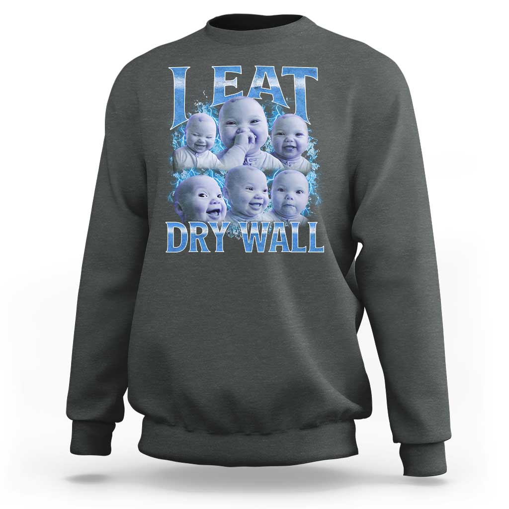 Funny AI Baby Meme Laughing Sweatshirt I Eat Dry Wall Baby Brainrot - Wonder Print Shop