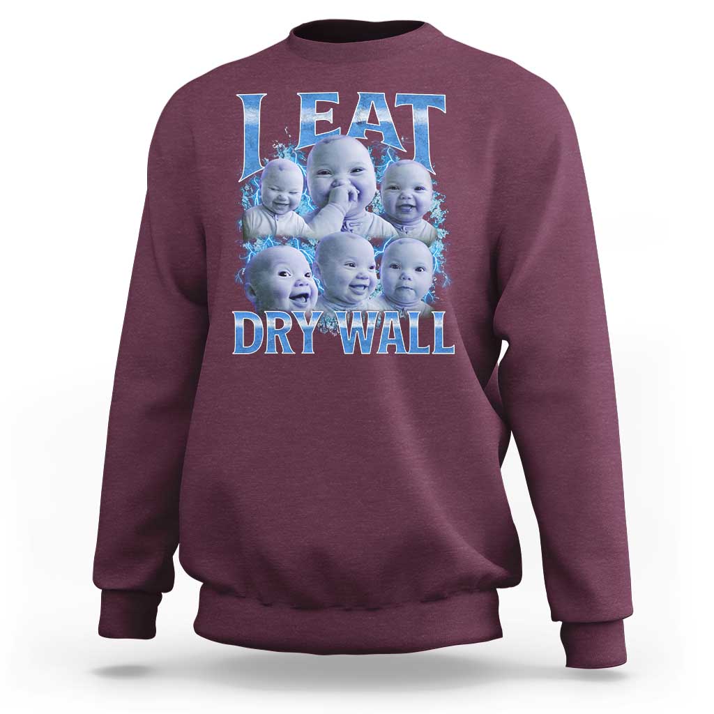 Funny AI Baby Meme Laughing Sweatshirt I Eat Dry Wall Baby Brainrot - Wonder Print Shop