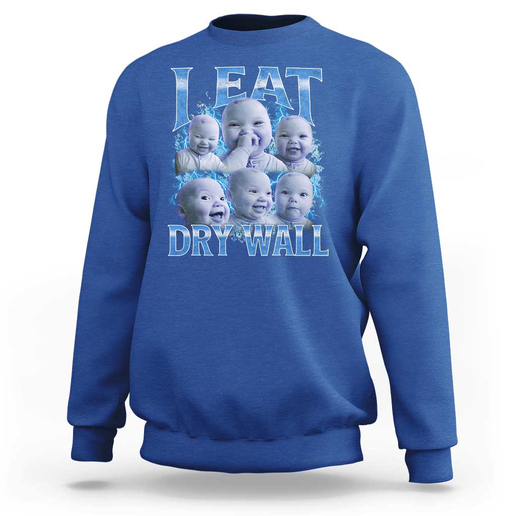 Funny AI Baby Meme Laughing Sweatshirt I Eat Dry Wall Baby Brainrot - Wonder Print Shop