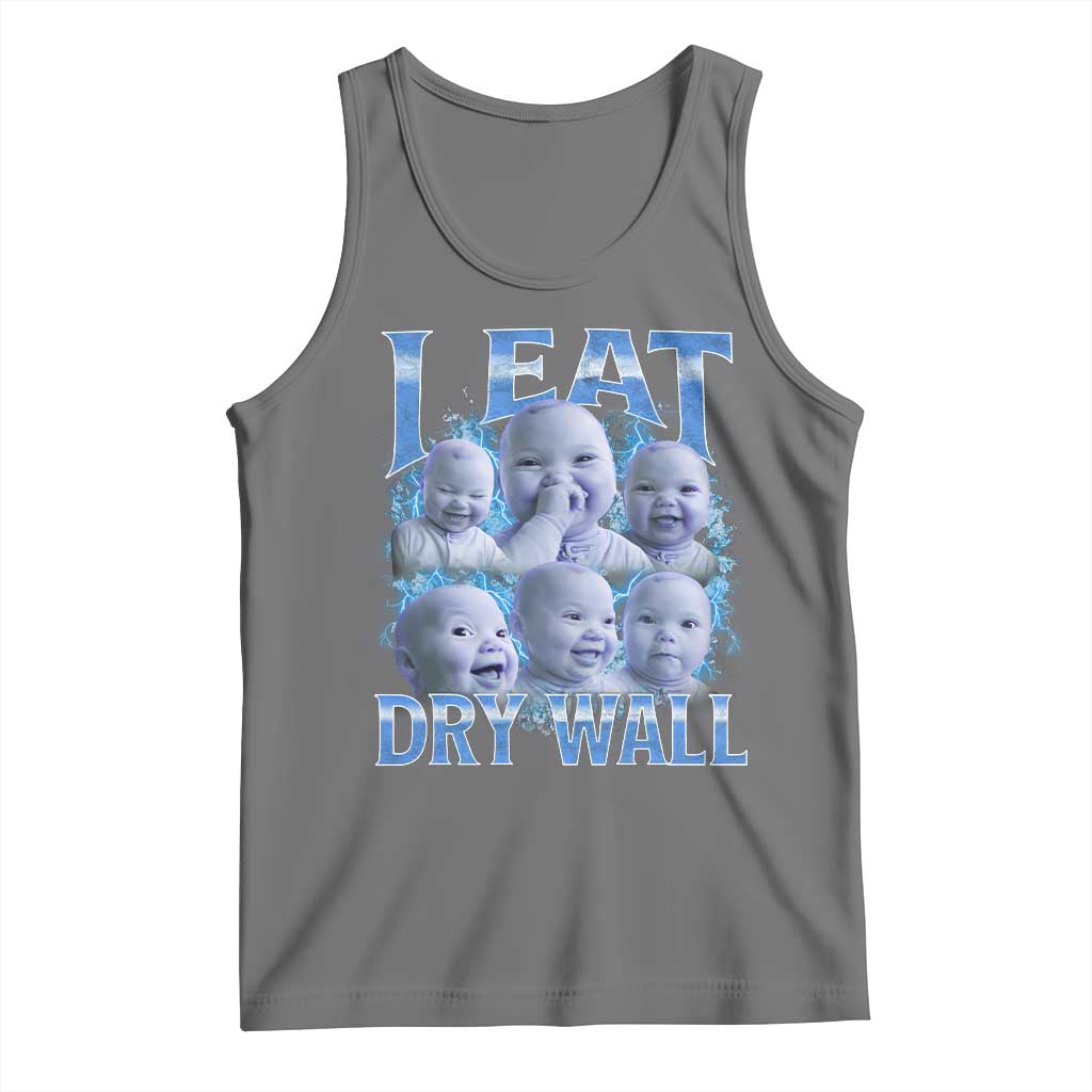 Funny AI Baby Meme Laughing Tank Top I Eat Dry Wall Baby Brainrot - Wonder Print Shop