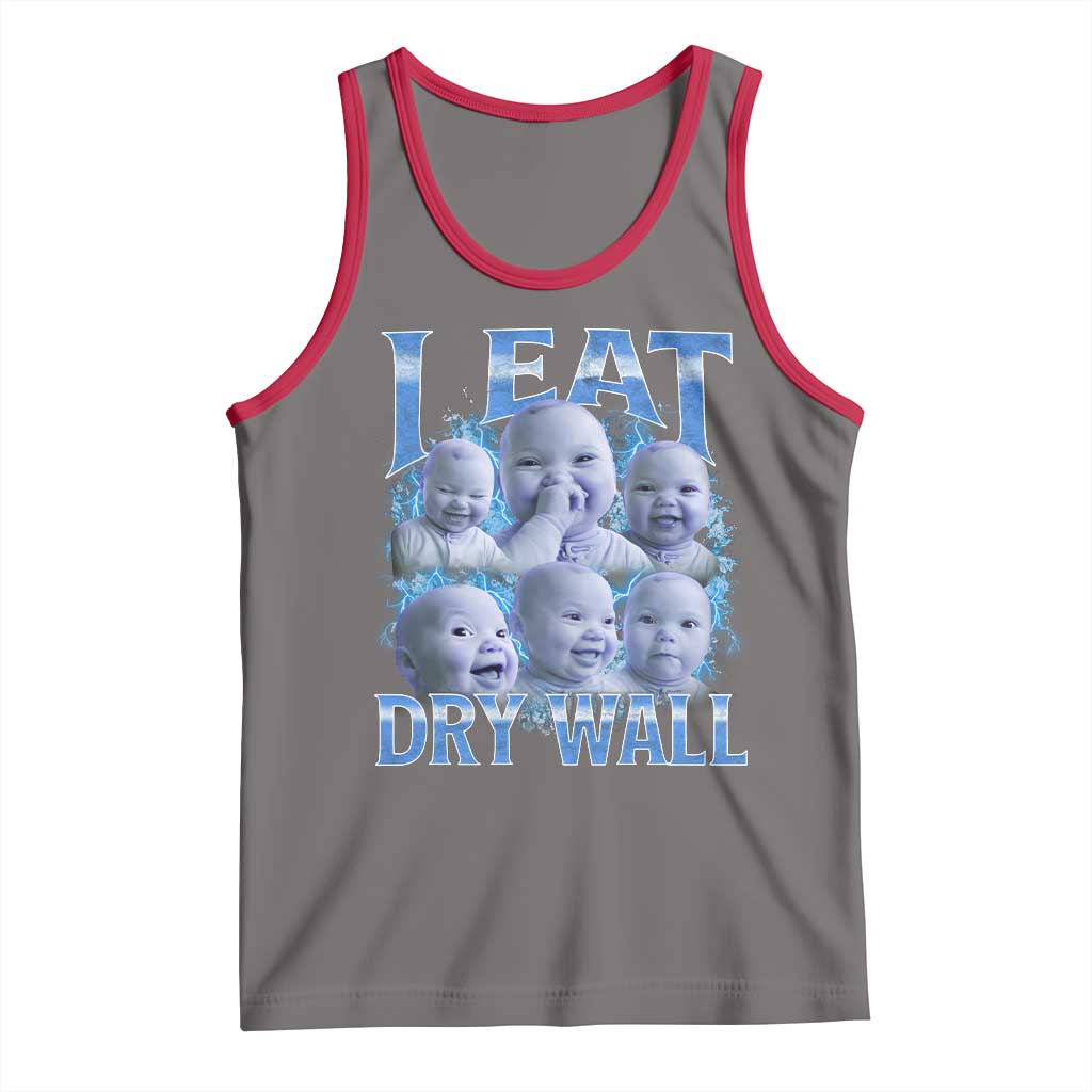 Funny AI Baby Meme Laughing Tank Top I Eat Dry Wall Baby Brainrot - Wonder Print Shop