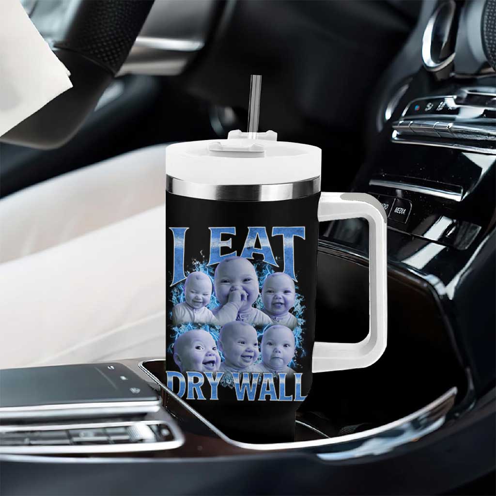 Funny AI Baby Meme Laughing Tumbler With Handle I Eat Dry Wall Baby Brainrot - Wonder Print Shop