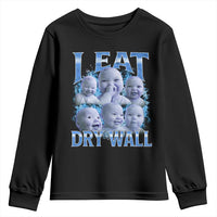 Funny AI Baby Meme Laughing Youth Sweatshirt I Eat Dry Wall Baby Brainrot - Wonder Print Shop