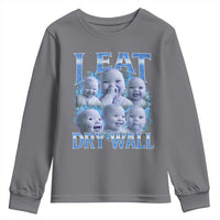 Funny AI Baby Meme Laughing Youth Sweatshirt I Eat Dry Wall Baby Brainrot - Wonder Print Shop
