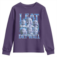 Funny AI Baby Meme Laughing Youth Sweatshirt I Eat Dry Wall Baby Brainrot - Wonder Print Shop