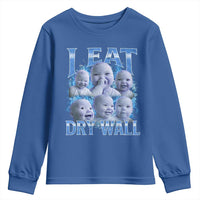 Funny AI Baby Meme Laughing Youth Sweatshirt I Eat Dry Wall Baby Brainrot - Wonder Print Shop