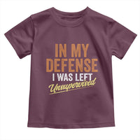 Funny In My Defense I Was Left Unsupervised Toddler T Shirt Retro Vintage Sarcastic Joke - Wonder Print Shop