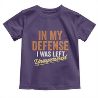Funny In My Defense I Was Left Unsupervised Toddler T Shirt Retro Vintage Sarcastic Joke - Wonder Print Shop