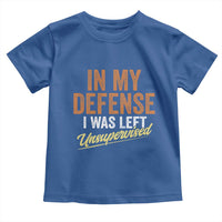 Funny In My Defense I Was Left Unsupervised Toddler T Shirt Retro Vintage Sarcastic Joke - Wonder Print Shop