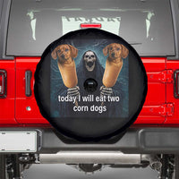 Today I Will Eat Two Corn Dogs Skeleton Meme Spare Tire Cover