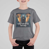 Today I Will Eat Two Corn Dogs Skeleton Meme T Shirt For Kid