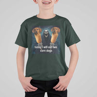 Today I Will Eat Two Corn Dogs Skeleton Meme T Shirt For Kid