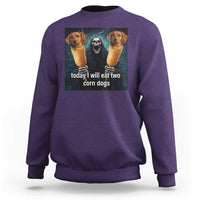 Today I Will Eat Two Corn Dogs Skeleton Meme Sweatshirt