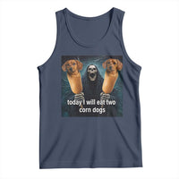 Today I Will Eat Two Corn Dogs Skeleton Meme Tank Top