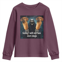 Today I Will Eat Two Corn Dogs Skeleton Meme Youth Sweatshirt