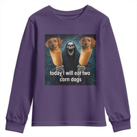 Today I Will Eat Two Corn Dogs Skeleton Meme Youth Sweatshirt