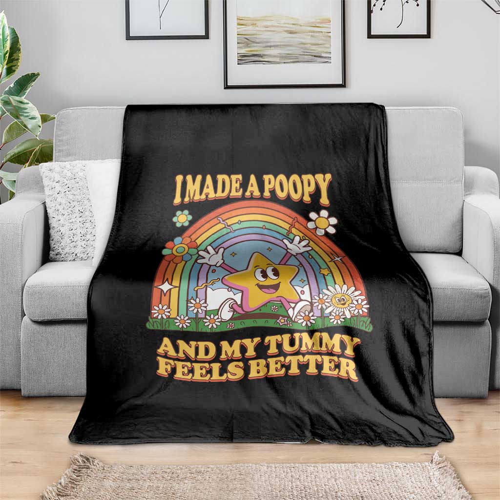 I Made A Poopy And My Tummy Feels Better Throw Blanket Funny Inappropriate Vacation Swap Adult - Wonder Print Shop