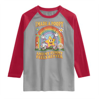 I Made A Poopy And My Tummy Feels Better Raglan Shirt Funny Inappropriate Vacation Swap Adult - Wonder Print Shop
