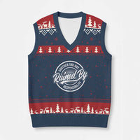 Another Fine Day Ruined By Responsibility V-Neck Knit Sweater Vest Funny Adulting - Wonder Print Shop
