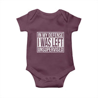 Funny In My Defense I Was Left Unsupervised Baby Onesie - Wonder Print Shop