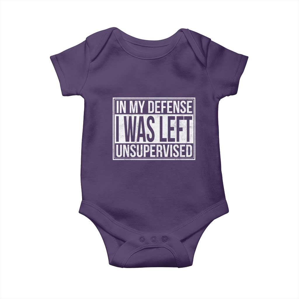 Funny In My Defense I Was Left Unsupervised Baby Onesie - Wonder Print Shop