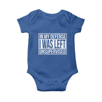 Funny In My Defense I Was Left Unsupervised Baby Onesie - Wonder Print Shop