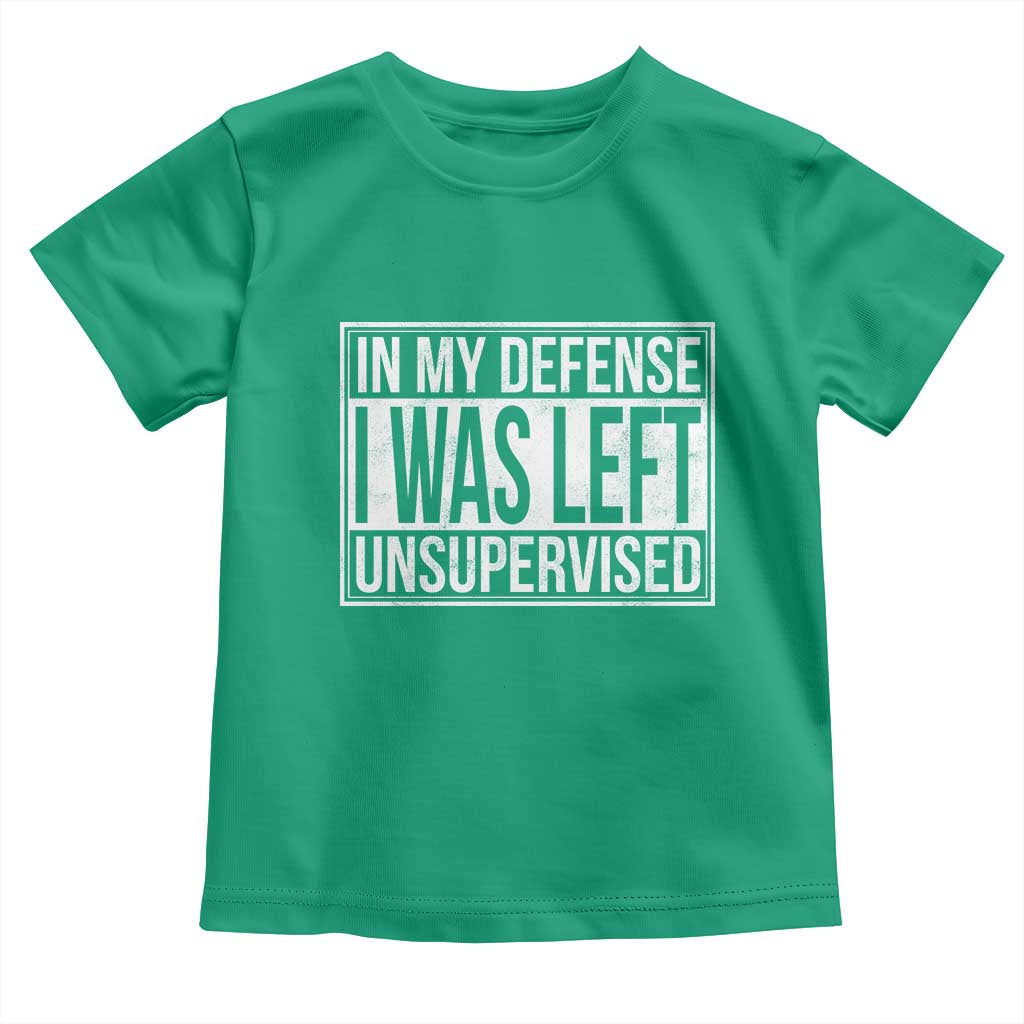 Funny In My Defense I Was Left Unsupervised Toddler T Shirt - Wonder Print Shop