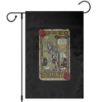 Funny Tarot Card Deadlifts Gym Workout Skeleton Garden Flag