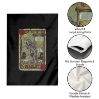 Funny Tarot Card Deadlifts Gym Workout Skeleton Garden Flag