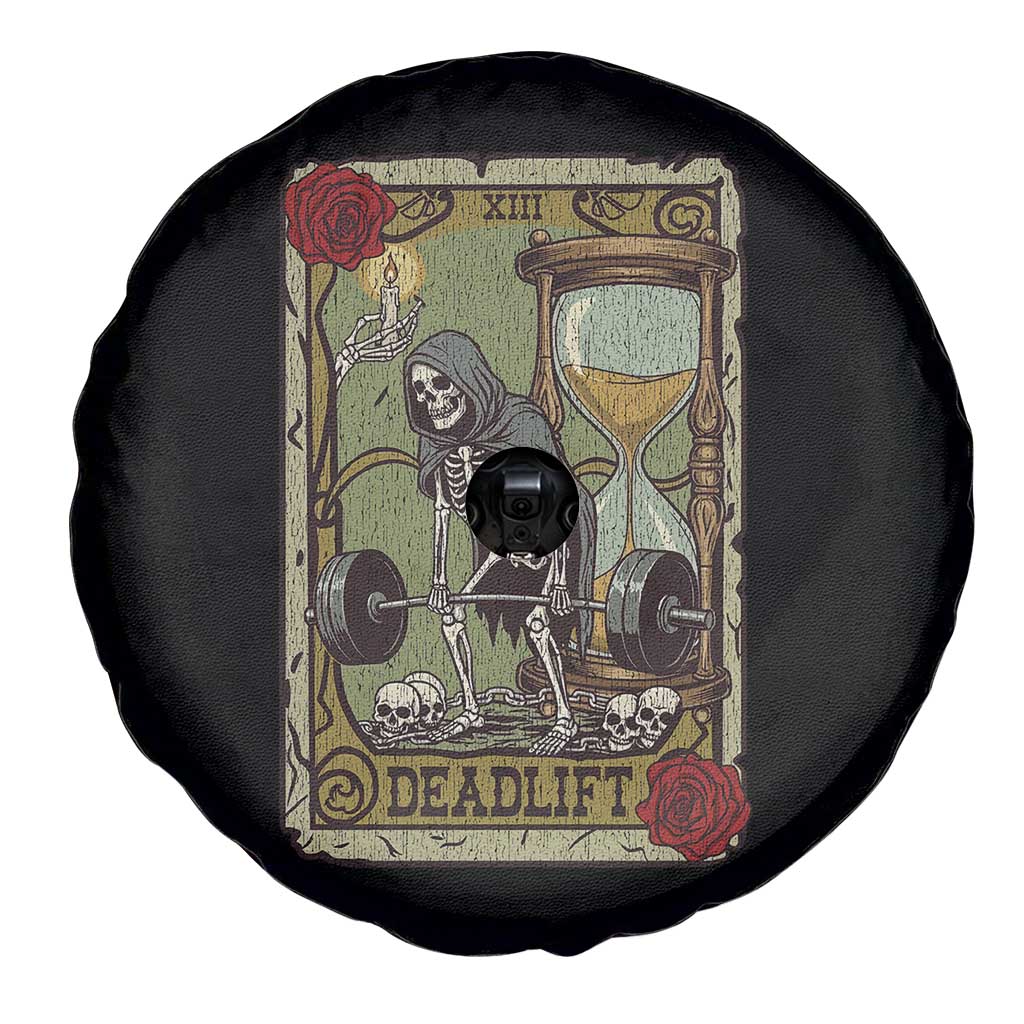 Funny Tarot Card Deadlifts Gym Workout Skeleton Spare Tire Cover
