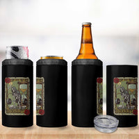 Funny Tarot Card Deadlifts Gym Workout Skeleton 4 in 1 Can Cooler Tumbler