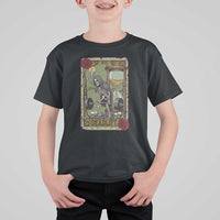 Funny Tarot Card Deadlifts Gym Workout Skeleton T Shirt For Kid