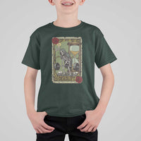 Funny Tarot Card Deadlifts Gym Workout Skeleton T Shirt For Kid