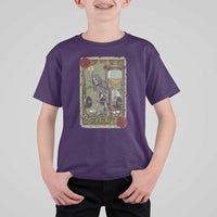 Funny Tarot Card Deadlifts Gym Workout Skeleton T Shirt For Kid