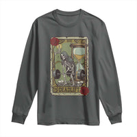 Funny Tarot Card Deadlifts Gym Workout Skeleton Long Sleeve Shirt