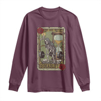 Funny Tarot Card Deadlifts Gym Workout Skeleton Long Sleeve Shirt