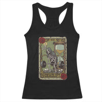 Funny Tarot Card Deadlifts Gym Workout Skeleton Racerback Tank Top