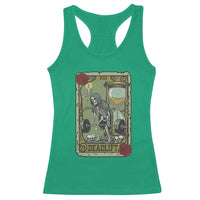 Funny Tarot Card Deadlifts Gym Workout Skeleton Racerback Tank Top