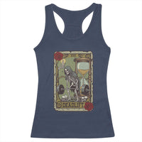 Funny Tarot Card Deadlifts Gym Workout Skeleton Racerback Tank Top