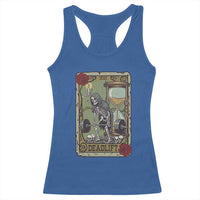 Funny Tarot Card Deadlifts Gym Workout Skeleton Racerback Tank Top