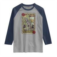 Funny Tarot Card Deadlifts Gym Workout Skeleton Raglan Shirt