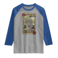 Funny Tarot Card Deadlifts Gym Workout Skeleton Raglan Shirt