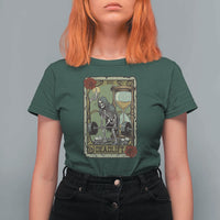 Funny Tarot Card Deadlifts Gym Workout Skeleton T Shirt For Women